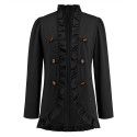 Women's ruffled cardigan button small coat foreign trade autumn and winter new long sleeve short small suit