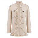 Women's ruffled cardigan button small coat foreign trade autumn and winter new long sleeve short small suit
