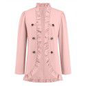 Women's ruffled cardigan button small coat foreign trade autumn and winter new long sleeve short small suit