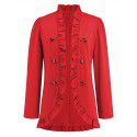 Women's ruffled cardigan button small coat foreign trade autumn and winter new long sleeve short small suit