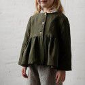 Autumn and winter new children's long-sleeved baby shirt cotton and hemp minority ruffle design feeling girl's T-shirt top 