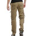 Men's overalls Casual cotton outdoor multi-pocket solid color pants Men 