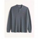 Spring and Autumn Men's AF Long Sleeve T-shirt Men's Henry Neck Cotton Slim Fit American Casual Bottom Youth Top 