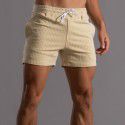 Vertical Stripe Pure Cotton Shorts Men's Large Sports Pants Men's Tripartite Pants Fitness Running Casual Pants Military Green 