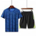 Summer Men's Loose T-shirt Running Casual Short Sleeve Crew Neck Shorts Sports Set 