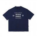 Summer New Men's Heavyweight Letter Print Round Neck T-shirt Fashion Casual Short Sleeve 