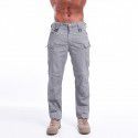 Summer Stock Plaid Multi Pocket Casual Work Wear Pants Men's Outdoor Charging Sports Tactical Pants 