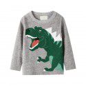Autumn new European and American style brand children's t-shirt knitted children's bottom shirt cartoon long-sleeved children's t-shirt 