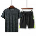 Summer Men's Loose T-shirt Running Casual Short Sleeve Crew Neck Shorts Sports Set 