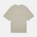Double thread flocking printing heavy weight high street short sleeve female T-shirt male 