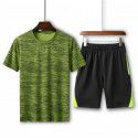 Summer Men's Loose T-shirt Running Casual Short Sleeve Crew Neck Shorts Sports Set 