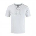 Summer new European and American street men's short-sleeved T-shirt cotton and hemp lace casual fashion T-shirt 