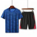 Summer Men's Loose T-shirt Running Casual Short Sleeve Crew Neck Shorts Sports Set 