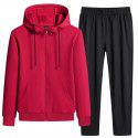 Spring and autumn sports suit men's casual running suit two-piece hood 