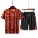 Summer Men's Loose T-shirt Running Casual Short Sleeve Crew Neck Shorts Sports Set 