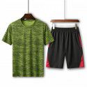 Summer Men's Loose T-shirt Running Casual Short Sleeve Crew Neck Shorts Sports Set 