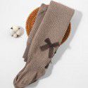 Winter children's new style children's fried dough twist cashmere composite trousers girls' plush thickened bow pantyhose 