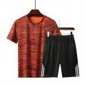 Summer Men's Loose T-shirt Running Casual Short Sleeve Crew Neck Shorts Sports Set 