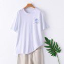 Summer New Print Parent-child Short Sleeve T-shirt Casual Women's Fashion Loose Round Neck Mercerized Cotton Bottom Top 