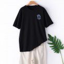 Summer New Print Parent-child Short Sleeve T-shirt Casual Women's Fashion Loose Round Neck Mercerized Cotton Bottom Top 