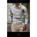 Spring New Men's 3D Printing Casual Vintage Long Sleeve Polo Men's Paul Shirt 