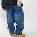 Boys' Jeans New Plush Jeans Relaxed Workwear Jeans Soft Denim Pants 