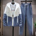 Spot Japanese tooling suit Spring and autumn men's trousers sports coat two-piece set for youth China-Chic street 