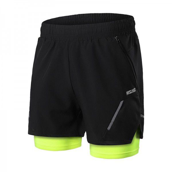 Aisuo Cross-border New Summer Outdoor Sports Running Fitness Shorts Men's Breathable Inner Lining Anti Walking Light Quick Drying B210 