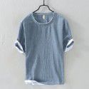 Summer breathable patchwork short t-shirt Men's casual plain short-sleeved T-shirt bottom shirt Men's youth 