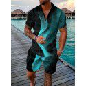 European and American men's new supply casual color contrast POLO zippered polo short sleeve suit 
