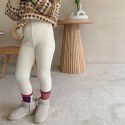 Winter girls' baby plush slim elastic pants children's composite one-piece milk protein velvet leggings 