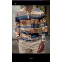 Spring New Men's 3D Printing Casual Vintage Long Sleeve Polo Men's Paul Shirt 