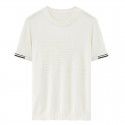 Winter Solid Color Knitted T-shirt Underlay Shirt Tiansi Cotton Business Half Sleeve Underlay 