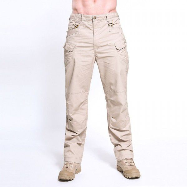 Summer Stock Plaid Multi Pocket Casual Work Wear Pants Men's Outdoor Charging Sports Tactical Pants 