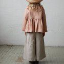 Autumn and winter new children's long-sleeved baby shirt cotton and hemp minority ruffle design feeling girl's T-shirt top 