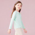 Spring New T-shirt Long Sleeve Girls' Polo Top Medium and Large Children's Wear Girls' T-shirt Casual 