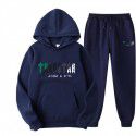 Spring, autumn and winter new men's and women's hoodie set plush sweater casual sports two-piece couple set 