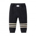 Autumn New Bottom Pants Dark Grey Versatile Girls' Knitted Pit Strips Casual Bottom Pants 