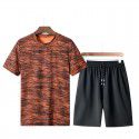 Summer Men's Loose T-shirt Running Casual Short Sleeve Crew Neck Shorts Sports Set 