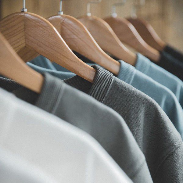 Solid color thick carbon matte T-shirt Men's cotton short sleeve loose fitting 