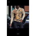 Spring New Men's 3D Printing Casual Vintage Long Sleeve Polo Men's Paul Shirt 