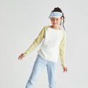 Autumn and Winter New Children's Yoga Suit Long Sleeve Finger Sleeve Contrast T-shirt Training Sports Running Tight Fitness Top Women 