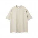 Spring and Summer New Heavyweight T-shirt Fashion Brand Solid Loose Men's Short Sleeve 