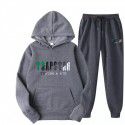 Spring, autumn and winter new men's and women's hoodie set plush sweater casual sports two-piece couple set 