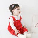 Baby knitted suspenders for boys and girls Baby clothes Small and medium-sized children Cotton wool pants 