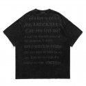 Summer New China-Chic Brand Men's Washing Gothic Letter Foam Printed Short Sleeve T-shirt for Men 