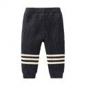 Autumn New Bottom Pants Dark Grey Versatile Girls' Knitted Pit Strips Casual Bottom Pants 