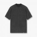 Simple solid color retro washed old high street oversize short-sleeved men's T-shirt women's bottom shirt 