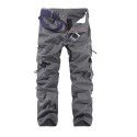 Men's overalls Casual cotton outdoor multi-pocket solid color pants Men 