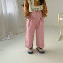 Children's Pants Spring Boys' and Girls' Korean Edition Solid Color Straight Leg Pants Children's Multicolor Loose Wide Leg Pants Pants 